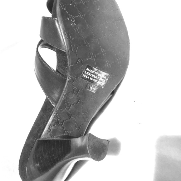 Franco Sarto Black High Heel Mule  Sandals 9 1/2 M - Picture 5 of 6